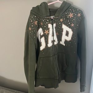 Gap green zip up hoodie